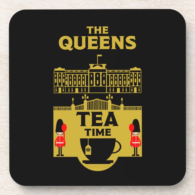 Die Queens Tea Time Coronation gibt Geschenke Getränkeuntersetzer (Vorderseite)