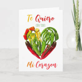 Die Quiero Chili Paprikaschoten Herzlich Willkomme Karte