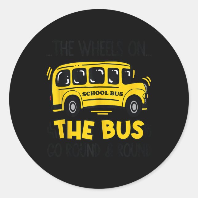 Die Räder an den Kleinkindern im Bus, die zurück z Runder Aufkleber (Vorderseite)