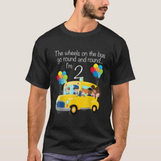 Die Räder auf dem Bus 2. Geburtstag 2 Jahre alt Ye T-Shirt