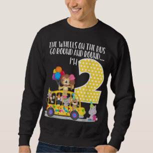 Die Räder auf dem Bus 2. Geburtstag 2 Jahre alte F Sweatshirt