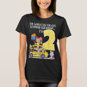 Die Räder auf dem Bus 2. Geburtstag 2 Jahre alte F T-Shirt