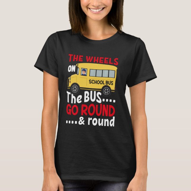 Die RÄDER auf den BUS-Kleinkinderjungs lustig T-Shirt (Vorderseite)