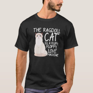 Die Ragdoll-Katze ist eine flauschige schlaffe Lie T-Shirt