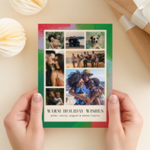 Die Rahmen sind grün und rot gestrichen und das si Feiertagskarte