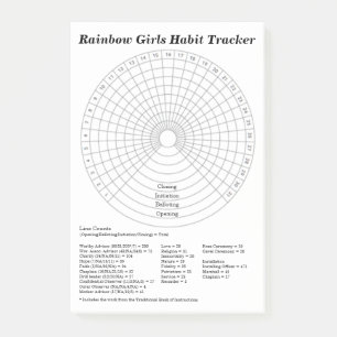 Die Rainbow Girls Habit Tracker Post-it Klebezettel