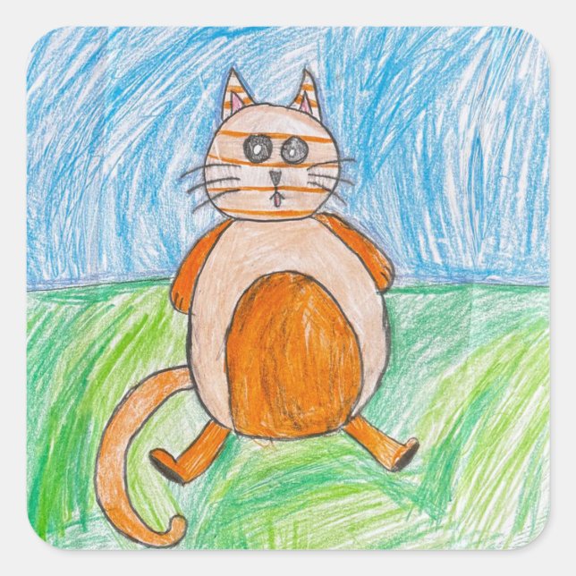 Die RAT im HAT Quadratischer Aufkleber (Vorderseite)