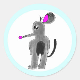 Die RAT im HAT Runder Aufkleber