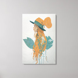 "Die rätselhafte Lady in Bloom" Leinwanddruck