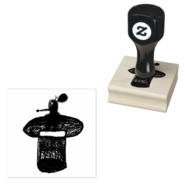 Die Ratte in der Hut-Briefmarke Gummistempel (Stempel)