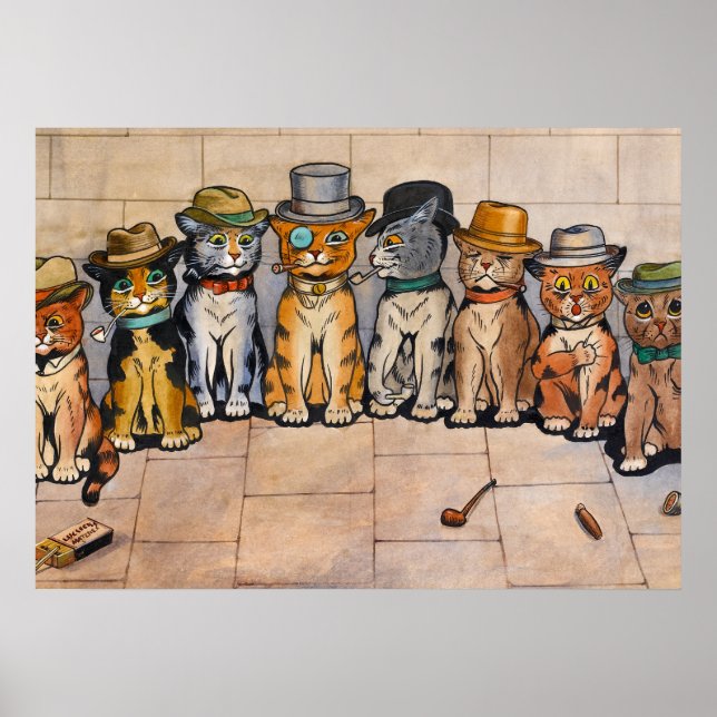 Die Rauchkatzen von Louis Wain Poster (Vorne)