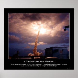 Die Raumfähre Columbia steigt in den Himmel Poster