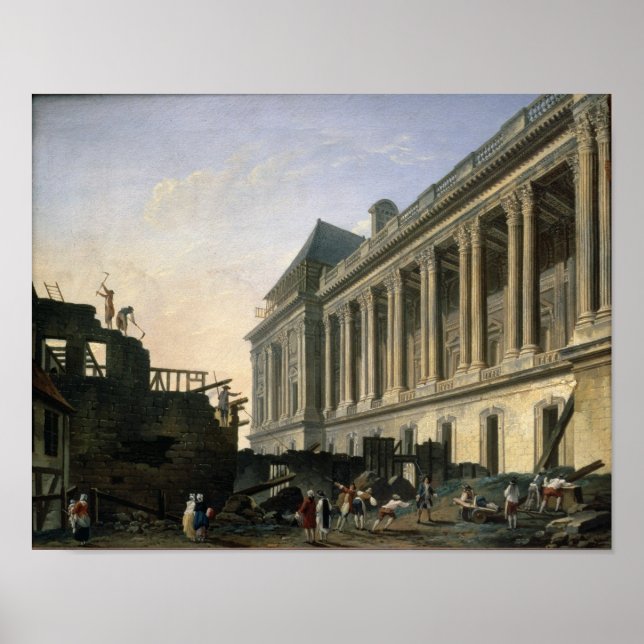 Die Räumung der Kolonnade von Louvre, 1764 Poster (Vorne)