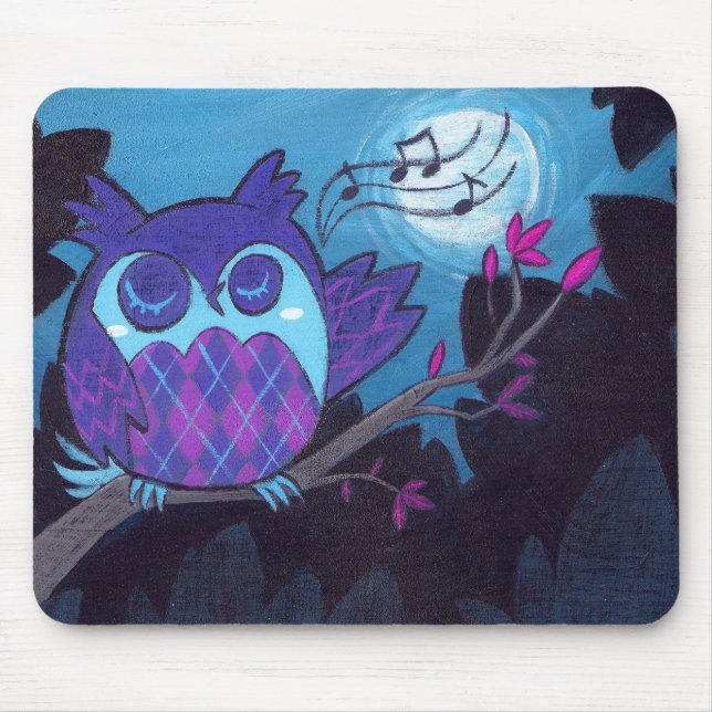 Die Rauten-Eulen-Mausunterlage Mousepad (Vorne)
