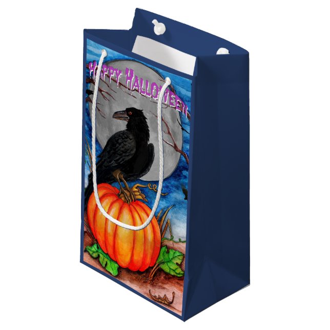 Die Raven Happy Halloween-Geschenktasche Kleine Geschenktüte (Vorderseite Schrägansicht)