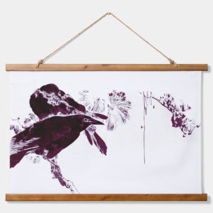 Die Ravens in den Bäumen Wandteppich Mit Holzrahmen