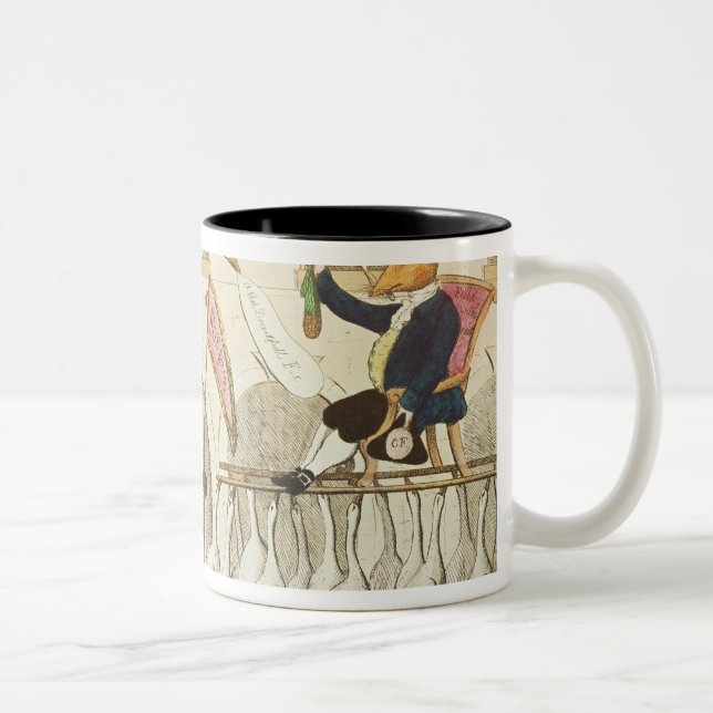 Die Re-Wahl von Reynard oder von Fox Zweifarbige Tasse (Rechts)