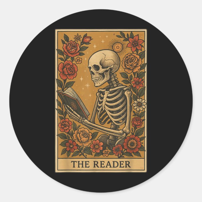 Die Reader-Tarot-Karte Runder Aufkleber (Vorderseite)