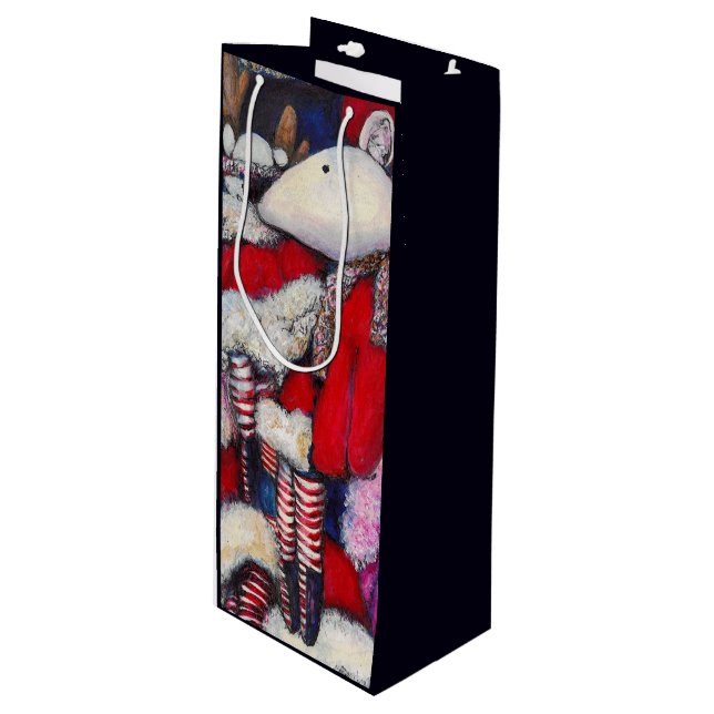 Die Realität auf der Weinkarte Geschenktüte Für Weinflaschen (Vorderseite Schrägansicht)