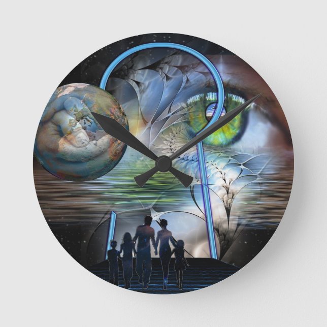 Die Realität verändert sich Runde Wanduhr (Vorderseite)