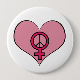 Die Recht-Protest-Herz-feministischer runder Knopf Button