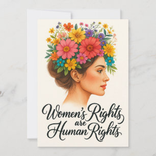 Die Rechte der Frau sind Menschenrechte und floral Dankeskarte