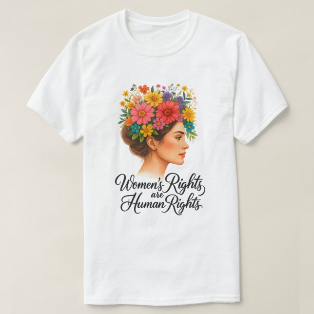 Die Rechte der Frau sind Menschenrechte und floral T-Shirt (Design vorne)