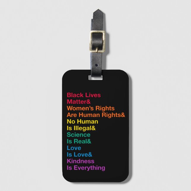 Die Rechte der schwarzen Leben sind Menschenrechte Gepäckanhänger (Vorderseite Vertikal)