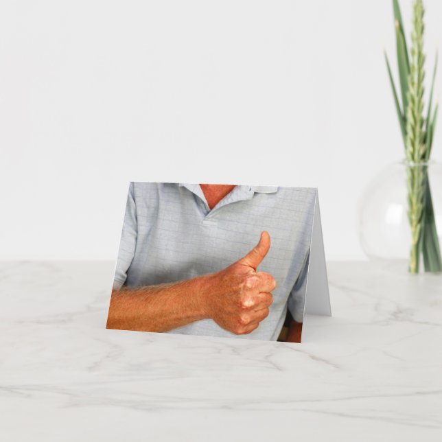 Die rechte Hand wirft die Geste eines erwachsenen  Dankeskarte (Vorderseite)