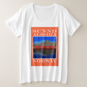 Die Red Boat Houses Sunndalsøra Norwegen Große Größe T-Shirt
