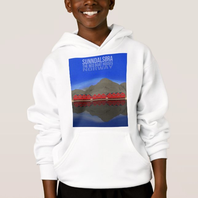 Die Red Boat Houses Sunndalsøra Norwegen Hoodie (Vorderseite)