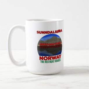 Die Red Boat Houses Sunndalsøra Norwegen Kaffeetasse