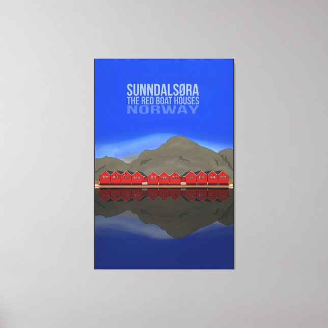 Die Red Boat Houses Sunndalsøra Norwegen Leinwanddruck (Vorderseite)