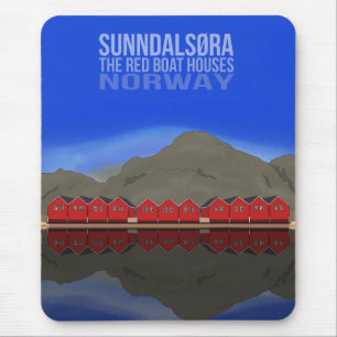 Die Red Boat Houses Sunndalsøra Norwegen Mousepad