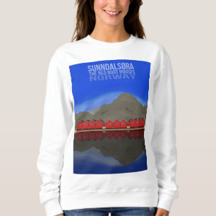 Die Red Boat Houses Sunndalsøra Norwegen Sweatshirt
