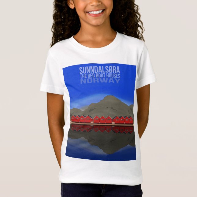 Die Red Boat Houses Sunndalsøra Norwegen T-Shirt (Vorderseite)