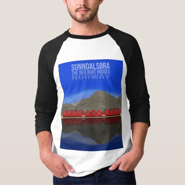 Die Red Boat Houses Sunndalsøra Norwegen T-Shirt (Vorderseite)