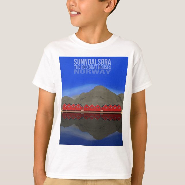 Die Red Boat Houses Sunndalsøra Norwegen T-Shirt (Vorderseite)
