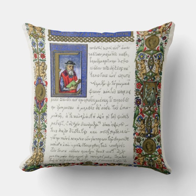 Die Reden von Demosthenes (c.384-322 BC), facsim Kissen (Vorderseite)