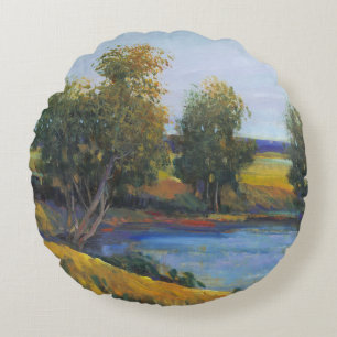Die Reflexion II des Baums Rundes Kissen