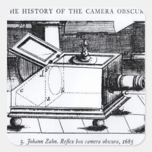 Die Reflexkamera obscura Quadratischer Aufkleber