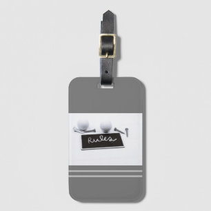 Die Regeln des Golfspiels mit Golfball und Tee-Duo Gepäckanhänger