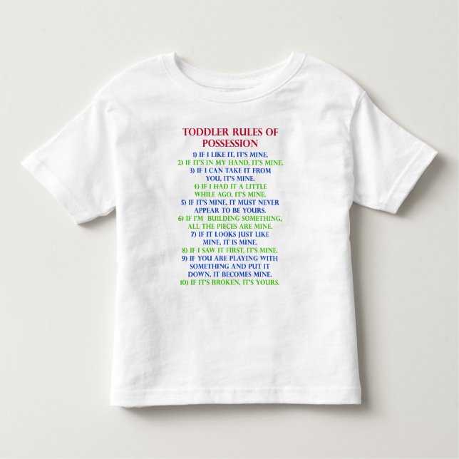 Die Regeln des Kleinkind-Kindes des Kleinkind T-shirt (Vorderseite)