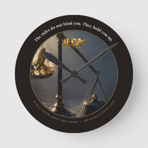 Die Regeln Halten Dich Auf Buchzitat Runde Wanduhr
