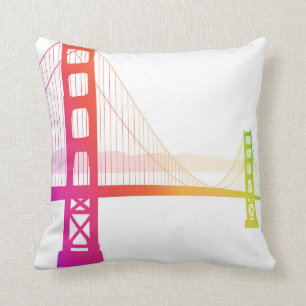 Die Regenbogen-Art Golden gate bridges   Kissen