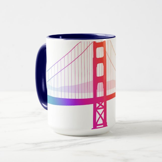 Die Regenbogen-Art Golden gate bridges | Tasse (Vorderseite Links)