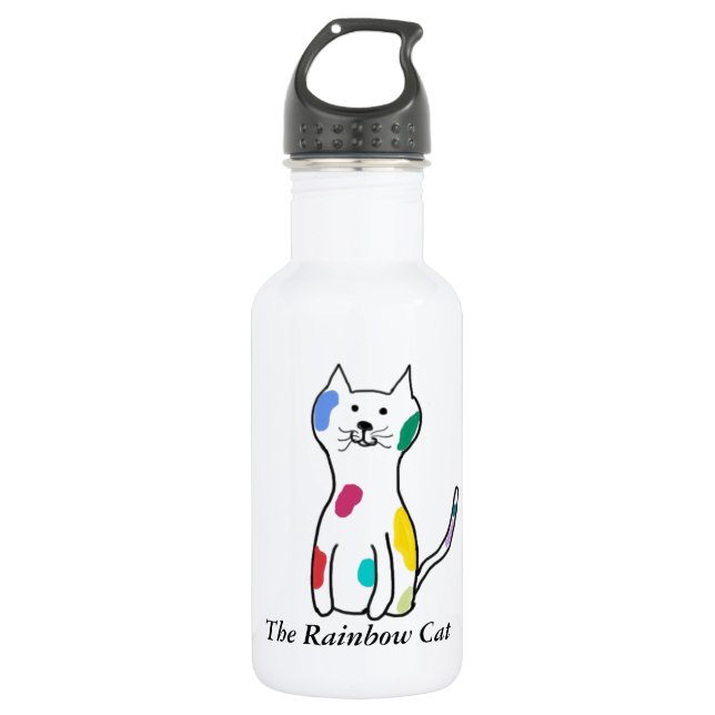 Die Regenbogen-Katze kundengerecht Trinkflasche (Vorderseite)
