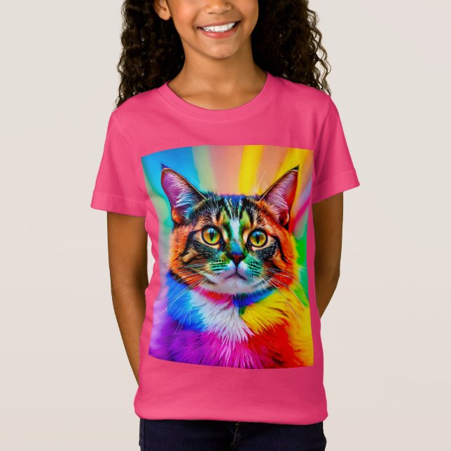 Die Regenbogenkatze T-Shirt (Vorderseite)