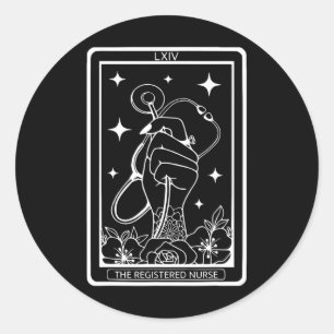 Die Registered Nurse Tarot Card Rn Stethoscope Wit Runder Aufkleber