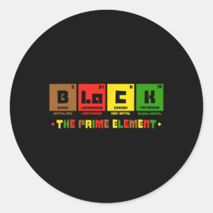 Die Registerkarte "Prime Element Black History Mon Runder Aufkleber